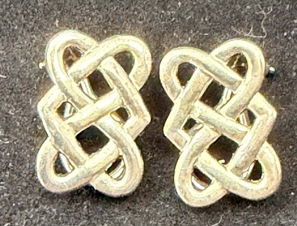 Tiffany & Co Palamo Picasso 925 Silver Celtic Knot Love Weave Clip On Earrings